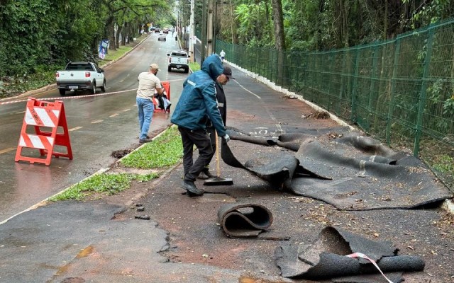 Prefeitura de Maringá recorre à Justiça para retirar o que restou da pista emborrachada do Parque do Ingá