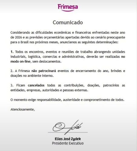 Frimesa anuncia corte de doações e patrocínios após eleição por motivos econômicos; empresa teve recorde de faturamento, anunciou expansão e patrocínios no futebol